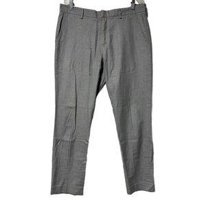 J. Crew Bowery Gray Slim Fit Dress Chino Flat Front Cotton Pants 34x32